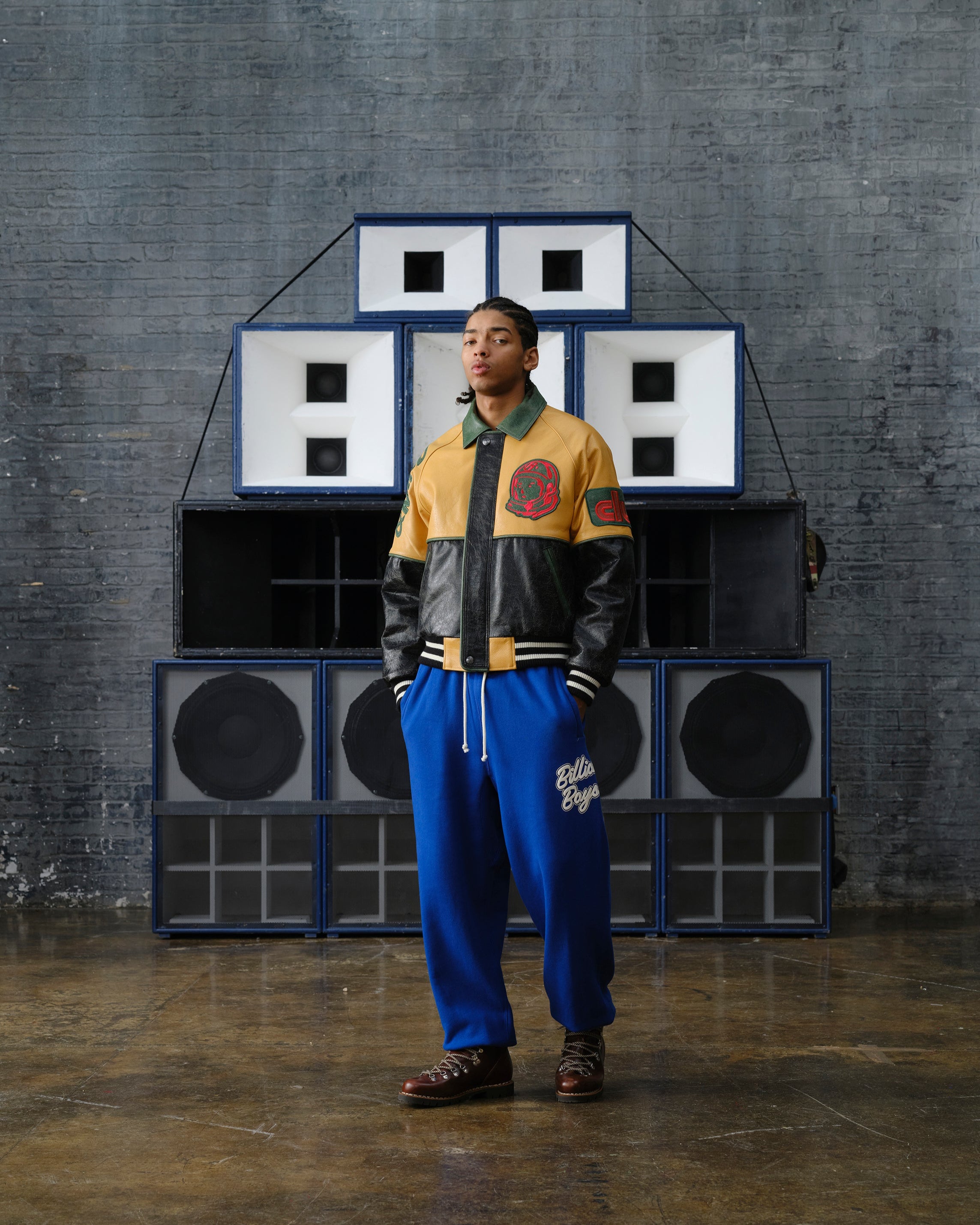 Club Cracked Leather Varsity Jacket - Image 2