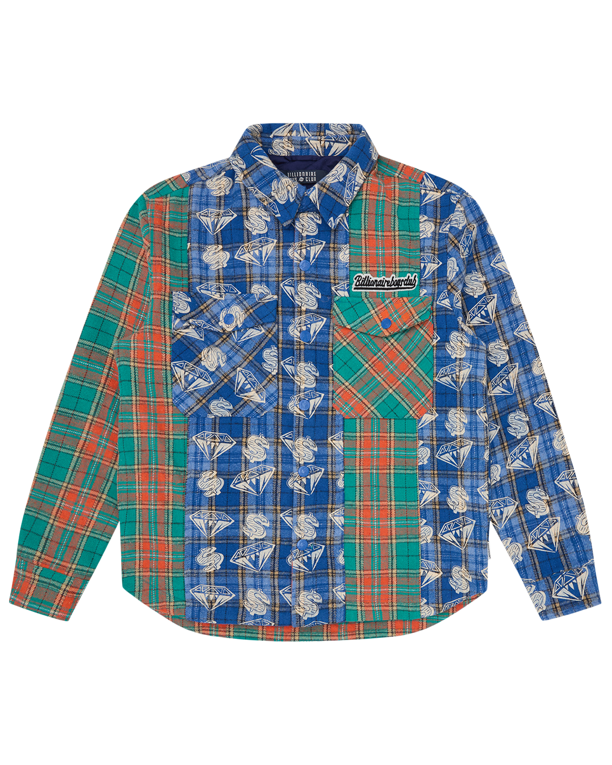 Diamonds & Dollars Check Padded Overshirt