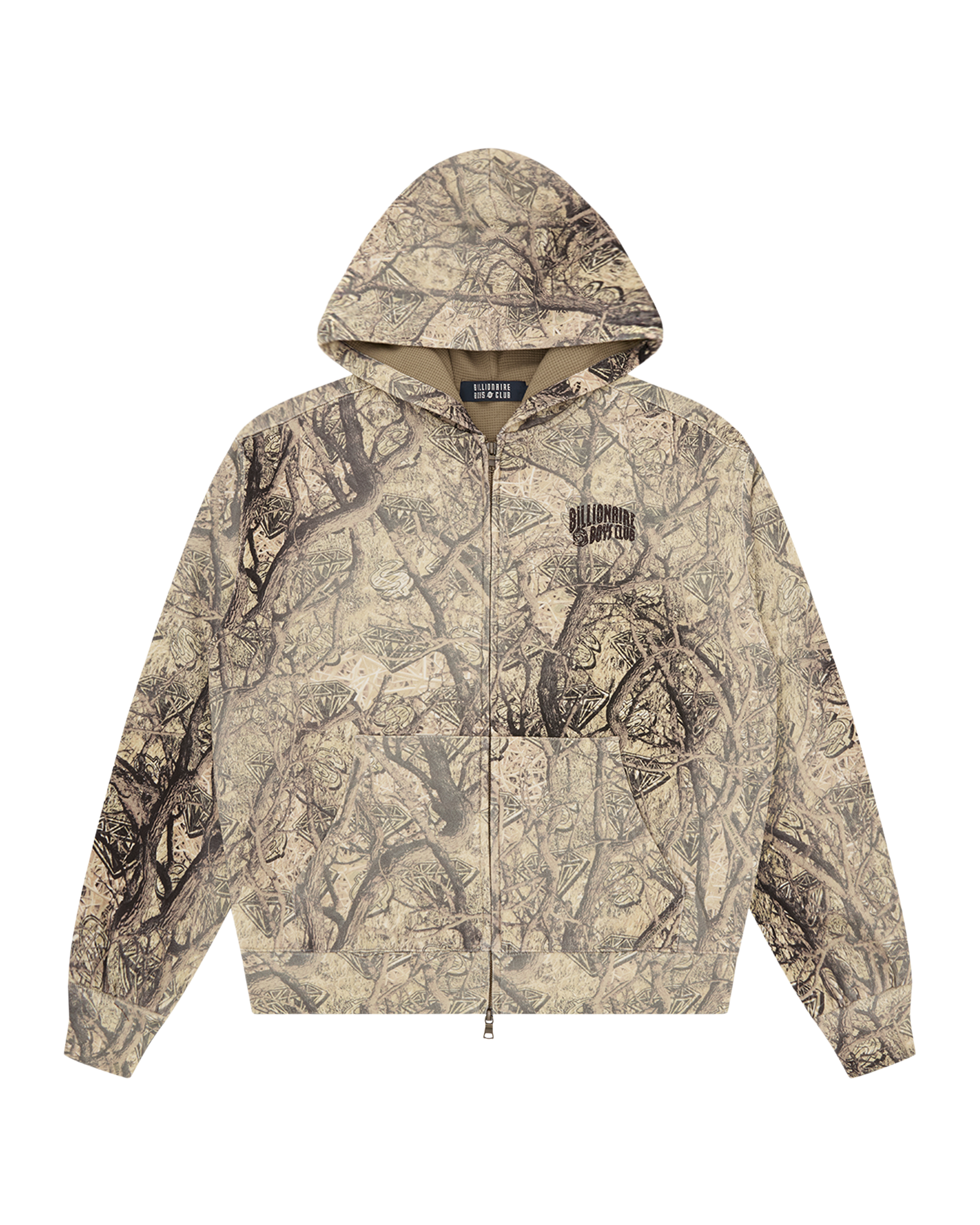 Diamonds & Dollars Tree Camo Oversized Zip Through