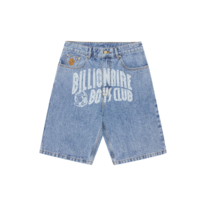Faded Arch Logo Denim Shorts