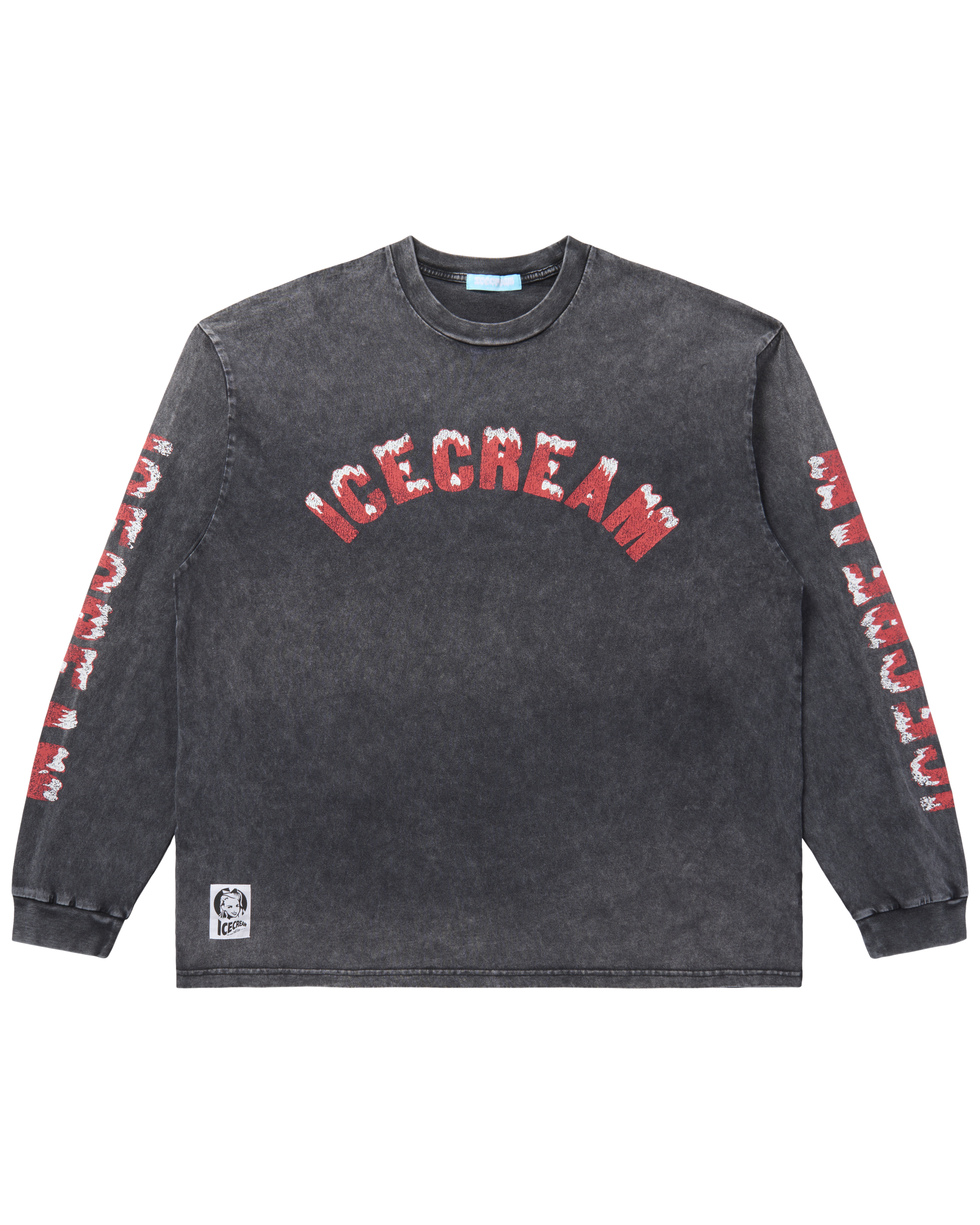 Damaged Cotton LS T-Shirt Running Dog