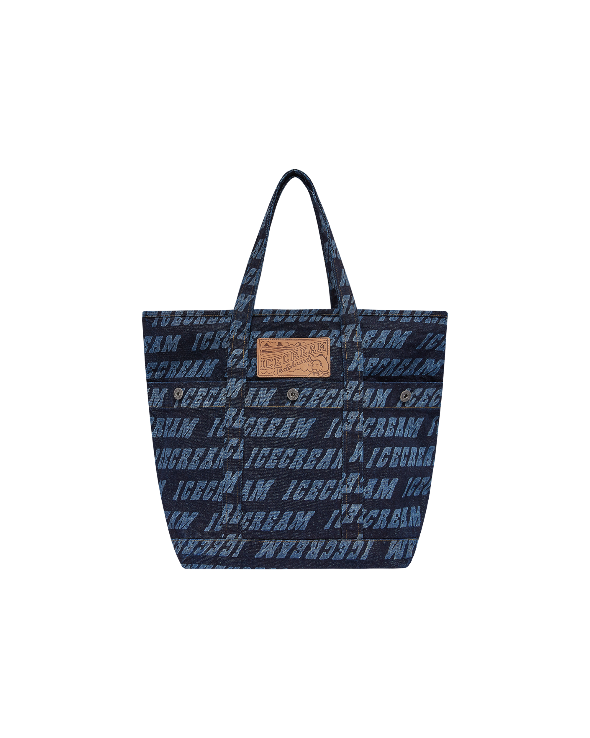 Repeat Logo Denim Tote Bag