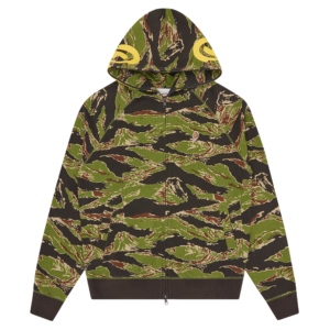 Smiley Tiger Stripe Full Zip-Through Hood