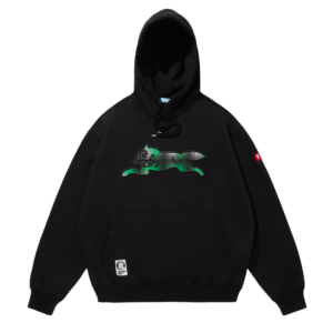 Applique Logo Hoodie Running Dog