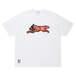 Applique Logo Cotton T-Shirt Running Dog
