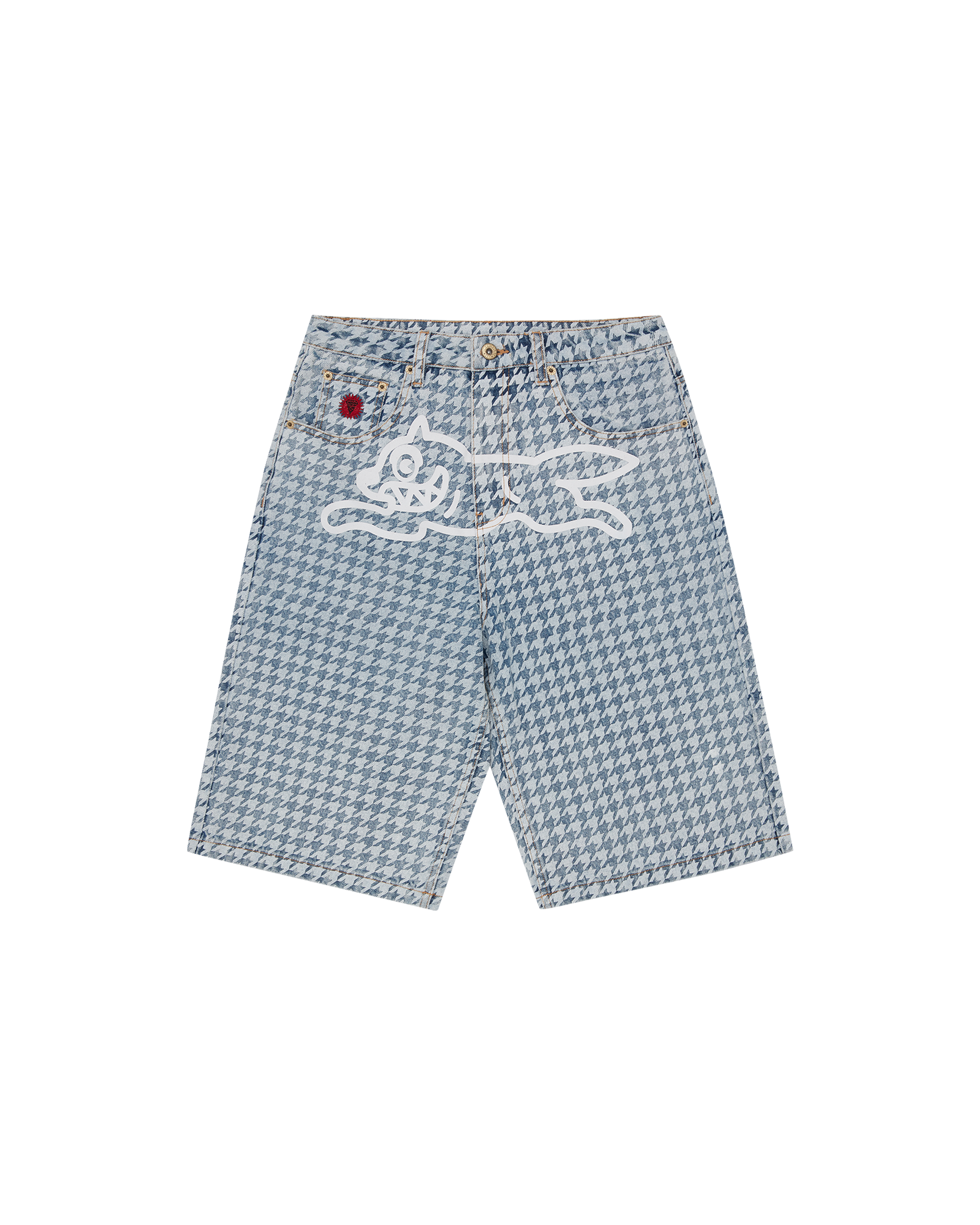 Womens Houndstooth Running Dog Shorts