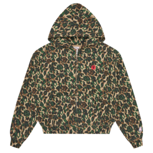 Womens Camo Zip Through Hood