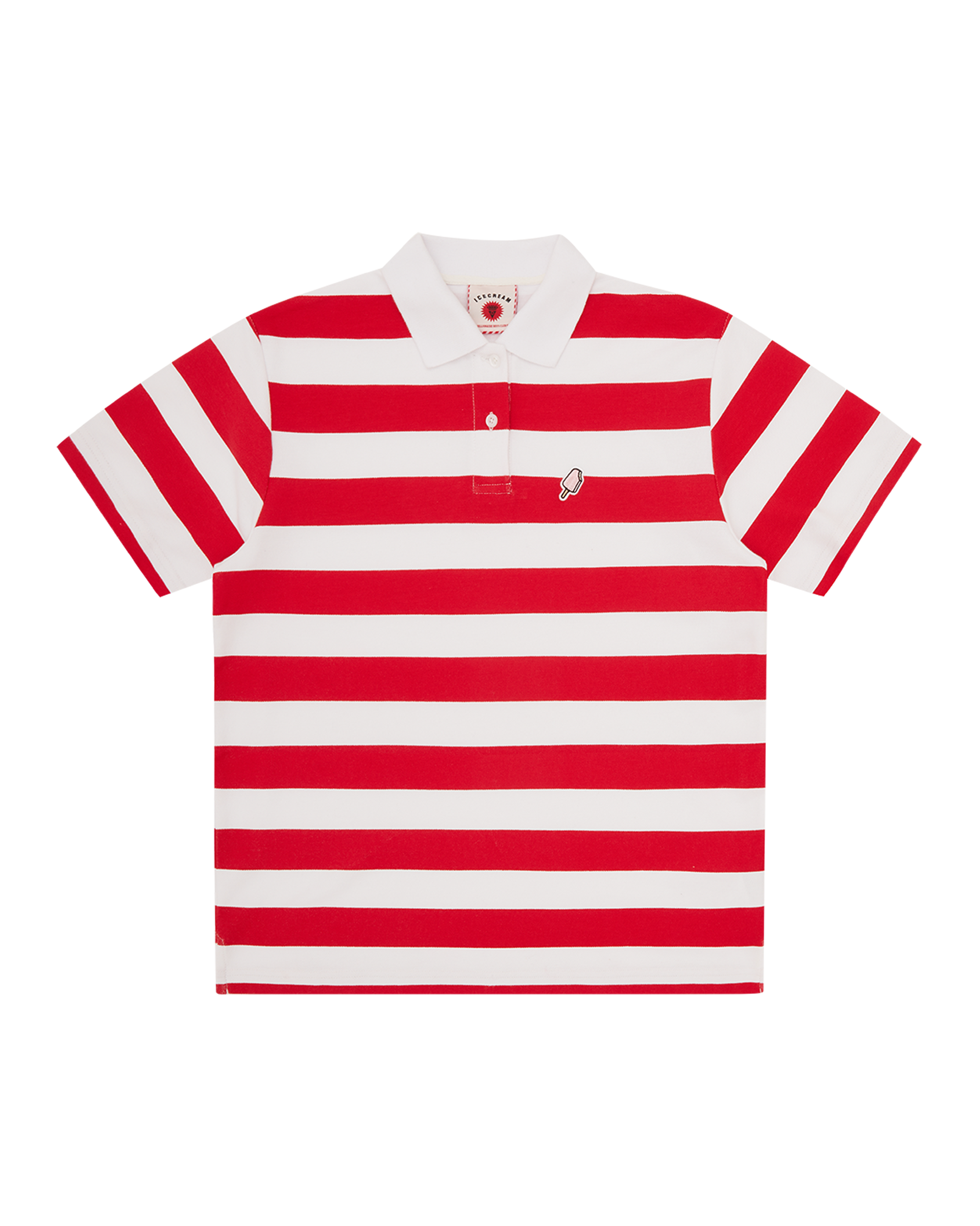 Womens Popsicle Striped Polo Shirt