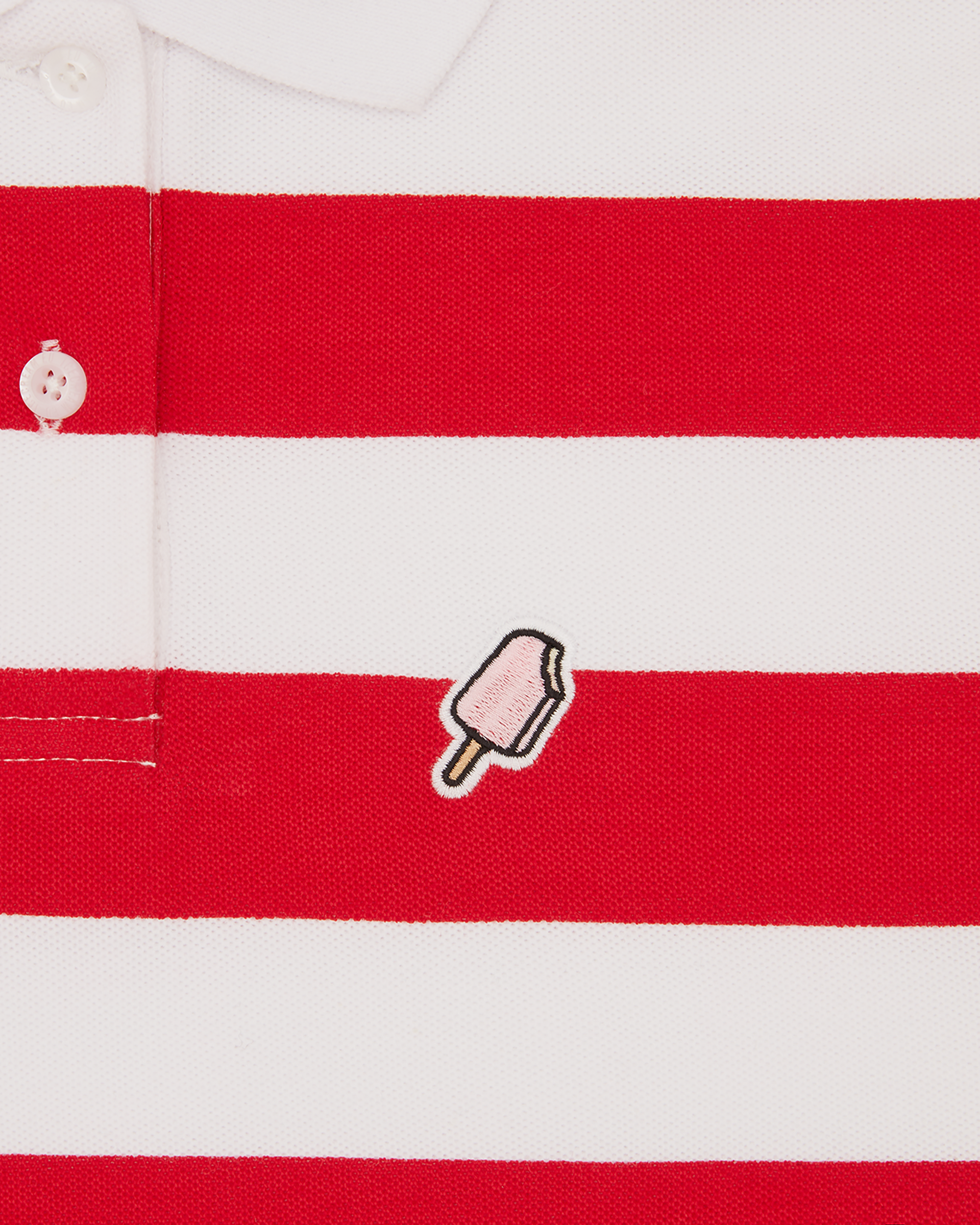 Womens Popsicle Striped Polo Shirt - Image 3