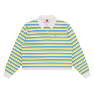 Womens Popsicle Striped Cropped Rugby Shirt