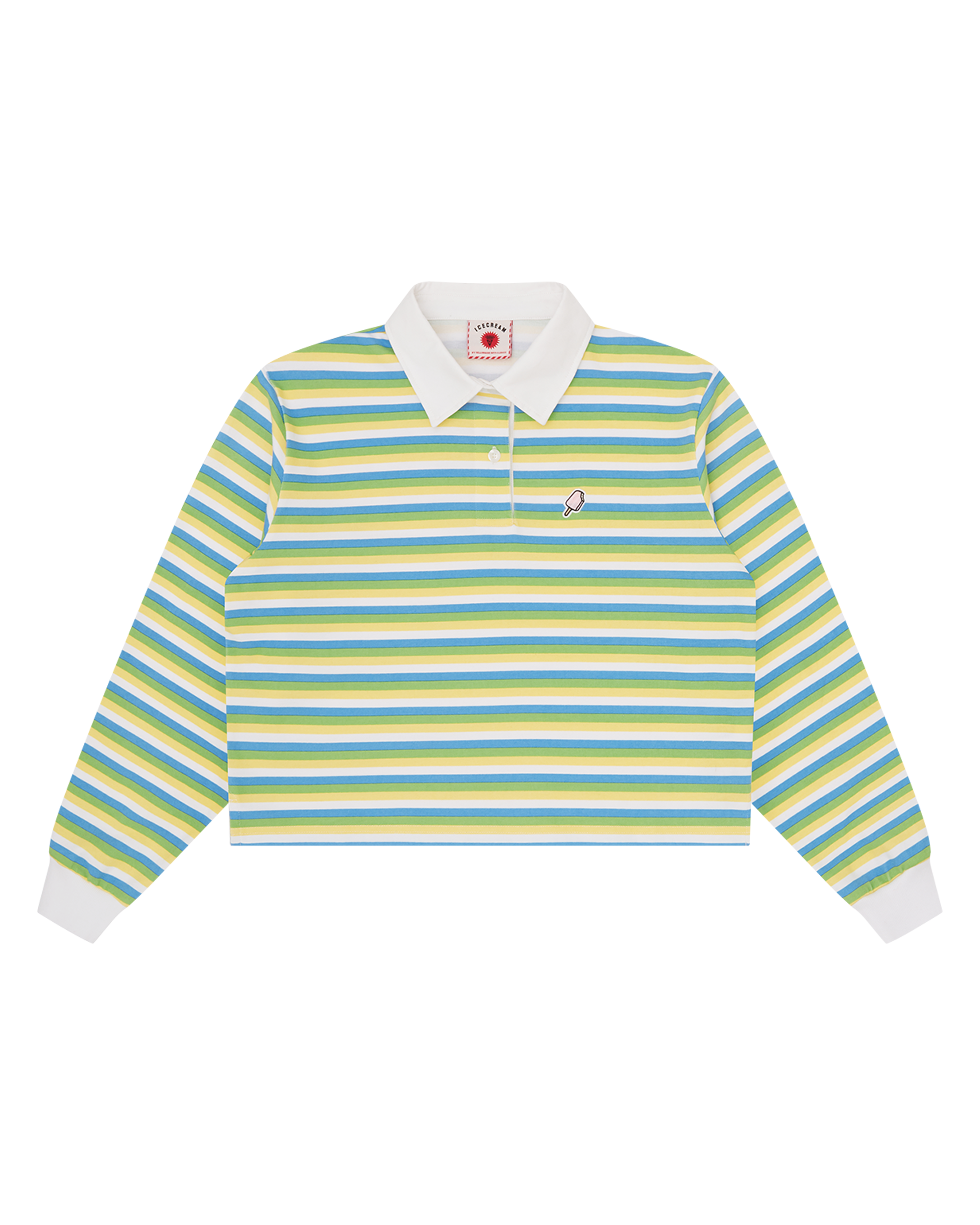 Womens Popsicle Striped Cropped Rugby Shirt