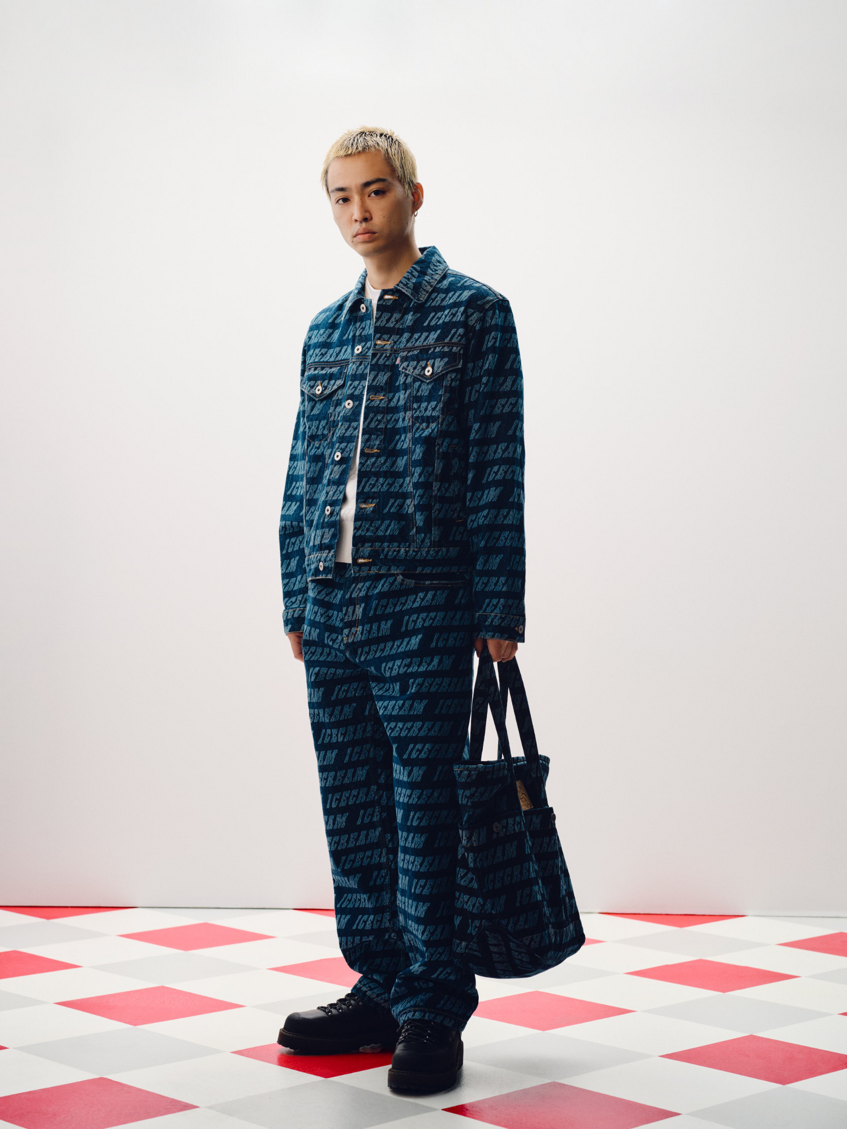 Repeat Logo Denim Tote Bag - Image 2